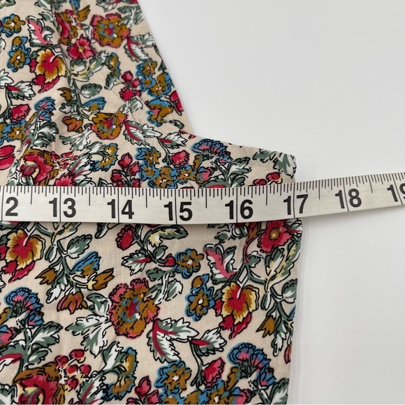 New Natural Life Sz Small High Neck Tiered Mini Dress Floral Print Tie Back - Picture 10 of 11